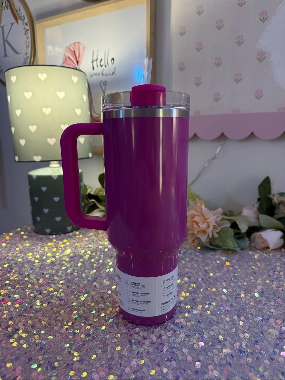 NWT Stanley 40 oz Quencher H2.0
FlowState Tumbler in "Punch
Shimmer" ✨🩷 - Picture 2 of 9